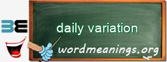 WordMeaning blackboard for daily variation